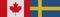 Sweden and Canada Canadian Fabric Texture Flag