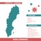 Sweden Europe Country Map. Covid-29, Corona Virus Map Infographic Vector Template EPS 10