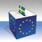 Sweden, European parliament elections, ballot box and flag