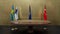 Sweden and Finland to join NATO. Flag Finland, flag Sweden, flag turkey and flag NATO. NATO Summit. 3D work and 3D illustration