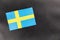 Sweden flag on a black background