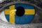 Sweden flag in the eye