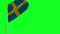 Sweden flag on green screen