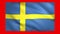Sweden flag on green screen for chroma key