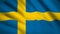 Sweden flag Motion video waving in wind. Flag Closeup 1080p HD  footage