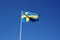 Sweden flag waving against the clear blue sky