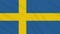 Sweden flag waving cloth background, loop