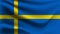 Sweden flag waving with the wind  3D illustration wave flag