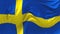 Sweden Flag Waving in Wind Continuous Seamless Loop Background.