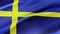 Sweden flag waving in wind video footage  Realistic Sweden Flag background. Sweden Flag Looping Closeup