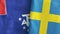 Sweden and French Southern and Antarctic Lands two flags 3D rendering