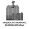 Sweden, Gothenburg, Skanskaskrapan travel landmark vector illustration