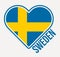 Sweden heart flag badge.
