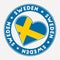 Sweden heart flag badge.