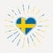 Sweden heart with flag of the country.