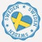 Sweden heart flag logo.