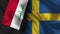 Sweden and Iraq Realistic Flag â€“ Fabric Texture Illustration