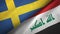 Sweden and Iraq two flags textile cloth