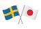 Sweden and Japan crossed flags.