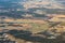 Sweden landscape with forest, field and small settlements north of Stockholm during winter