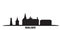 Sweden, Malmo city skyline isolated vector illustration. Sweden, Malmo travel black cityscape