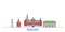 Sweden, Malmo line cityscape, flat vector. Travel city landmark, oultine illustration, line world icons