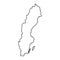 Sweden map of black contour curves illustration