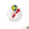 Sweden map and flag in circle. Map of Sweden, Sweden flag pin. M