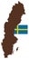 Sweden map and flag - Scandinavian country in Northern Europe