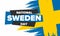 Sweden National Day. Celebrated on June 6 in Sweden. National holiday of freedom. Swedish flag. Scandinavia. Vector poster