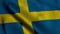 Sweden Satin Flag. Waving Fabric Texture of the Flag of Sweden, Real Texture Waving Flag of the Sweden