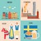 Sweden set with traditional cuisine, history and national attractions backgrounds