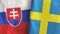 Sweden and Slovakia two flags textile cloth 3D rendering