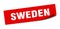 Sweden sticker. Sweden square peeler sign.