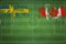 Sweden vs Canada Soccer Match, national colors, national flags, soccer field, football game, Copy space