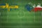 Sweden vs Czech Republic Soccer Match, national colors, national flags, soccer field, football game, Copy space