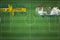 Sweden vs Paraguay Soccer Match, national colors, national flags, soccer field, football game, Copy space