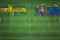 Sweden vs Slovakia Soccer Match, national colors, national flags, soccer field, football game, Copy space