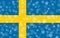 Sweden winter snowflake flag