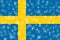 Sweden winter snowflakes flag