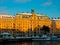 Sweden - winter Stockholm view to Gamlastan from water at sunset