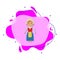 Sweden, woman cartoon liquid bacdge icon. Simple color vector of people around the world icons for ui and ux, website or mobile