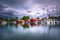 Swedish Archipelago - June 23, 2018: Small town in the island of Moja in the Swedish Archipelago during Midsummer, Sweden