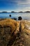 Swedish archipelago landscape with rocks, ocean and islets