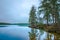 Swedish autumn forest annd lake