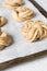 Swedish cinnamon buns dough on a parchment lined baking pan