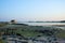 A swedish coastal view at low tide in the evening