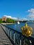 Swedish crown and Stockholm harbour