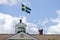 Swedish flag on a gable