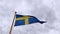 Swedish flag waving mix slowmotion under the blue sky in flagpoles during the national day celebration symbol